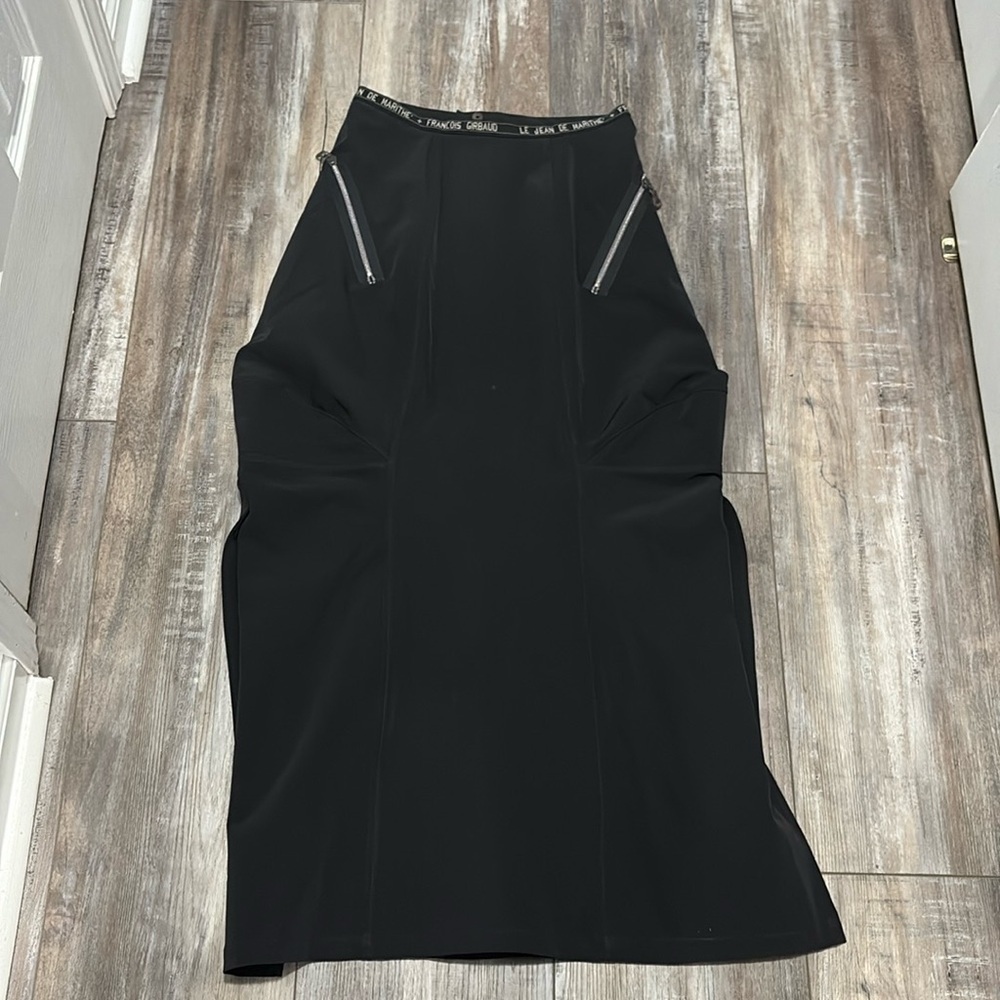 Le Jean De Marithe Francois Girbaud vintage black snap skirt size 27
